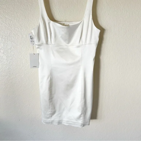 Aritzia Cream Square Neck Fitted Mini Dress - Picture 8 of 13